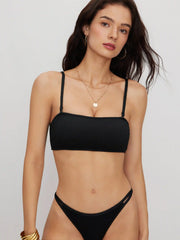 Texture Square Neck Bracelet Bikini Top