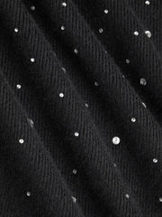 Turtleneck Long Sleeve Rhinestone Sweater