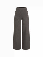 Knit Mid Rise Elastic Waist Straight Leg Trousers