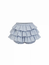 Cotton-blend Low Rise Checks Layered Ruffled Mini Skort