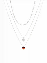 COUNTRY FLAG & HEART LAYERED NECKLACE