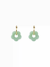 FLOWER DROP HOOP EARRINGS