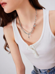 STAR & MOONSTONE CHAIN NECKLACE