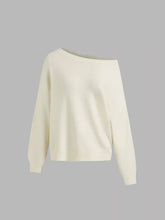 Knit Asymmetrical Neck Oversized Sweater