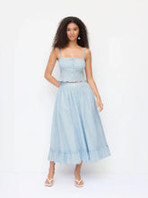 Cotton Textured Lace Cami Top & Mid Rise Maxi Skirt Set