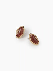 FOOTBALL 14K GOLD PLATED COPPER STUD EARRINGS