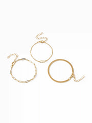 3 PCS LETTER CHAIN BRACELET SET