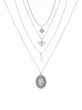 FLORAL & FAUX PEARL LAYERED NECKLACE