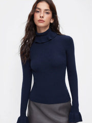 Knit Turtleneck Long Sleeve Top