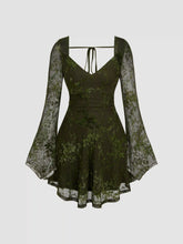 Sweetheart Lace Floral Knotted Mini Dress