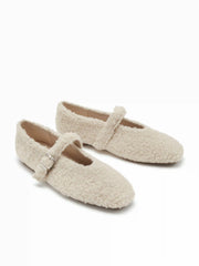 FUZZY MARY JANE FLATS