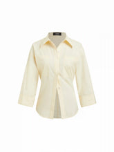 Cotton-blend Middle Sleeve Blouse