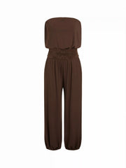 Bandeau Lace Panel Low Rise Jogger Jumpsuit