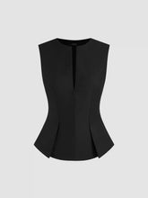 Half Zip Pleated Blouse