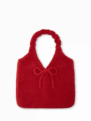 BOWKNOT DECOR KNITTED HANDBAG