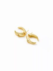 C-SHAPED RHINESTONE DECOR STAR STUD EARRINGS