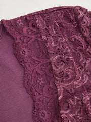 Lace V-neck Bell Sleeve High Low Mini Dress