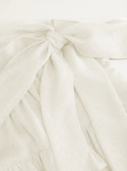 Stand Collar Ruffled Bowknot Tiered Mini Dress