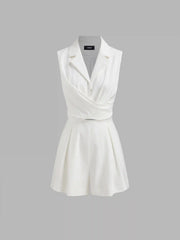 Collar Bowknot Criss Cross Romper
