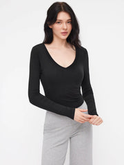 Built-in Bra V-neck Lounge Top