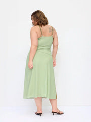 Mesh Floral Wrap Cami Top & Mid Rise A-line Maxi Skirt Set Curve & Plus