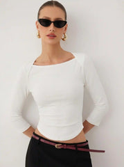 Boat Neck Long Sleeve Tee