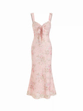 Lace Floral Sweetheart Twist Knotted Mermaid Maxi Cami Dress