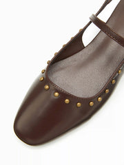 STUDDED SLINGBACK FLATS
