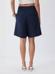 Linen-blend Mid Rise Oversized Shorts