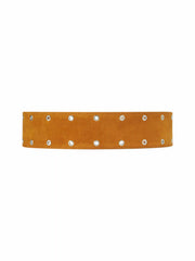 FAUX SUEDE OVAL BUCKLE BELT SET