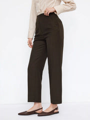 Mid Rise Asymmetrical Tapered Trousers
