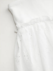 Cotton Low Rise Broderie Anglaise Ruffle Scalloped Hem Mini Skirt