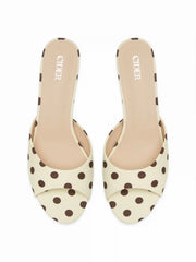 POLKA DOT KITTEN HEELED SANDALS