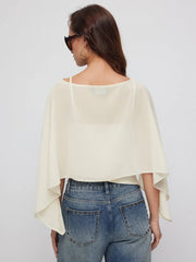 Ruched Cami Top & Chiffon Boat Neck Cape