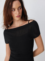High Stretch Off-shoulder Ruched Bodysuit