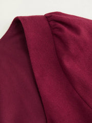Linen-blend Square Neck Knotted Wrap Mini Dress