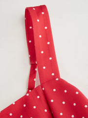 Sculptural Square Neck Spots Polka Dot A-line Maxi Dress Curve & Plus
