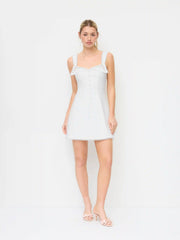Jacquard Floral Embroidery Sweetheart A-line Mini Dress