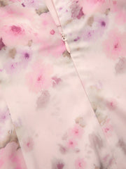 Satin Floral Ruched Slip Maxi Dress