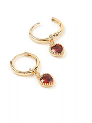 Heart Design Birth Month Hoop Earrings