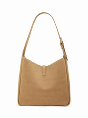 LOCKING BUCKLE DECOR FAUX SUEDE TOTE BAG
