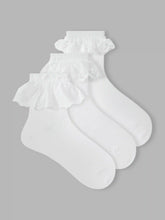 3 PAIRS LACE TRIM ANKLE SOCKS SET