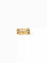 18K GOLD PLATED STAINLESS STEEL ZIRCON DECOR RING