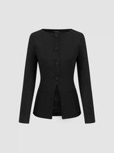 Boat Neck Split Blazer
