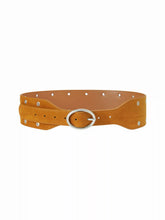 FAUX SUEDE OVAL BUCKLE BELT SET
