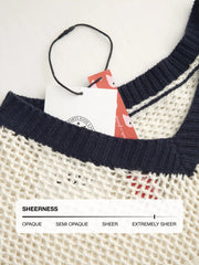 Knit V-neck 23 Hollow Out Short Sleeve Top