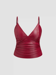 V-Neck Ruched Cami Top Curve & Plus