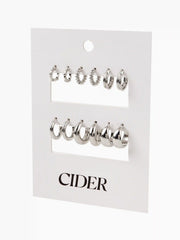 6pairs Geometric Hoop Earrings Set