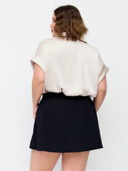 Mid Rise Ruched Mini Skirt Curve & Plus