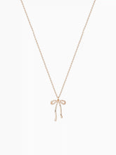 RHINESTONE DECOR BOWKNOT PENDANT NECKLACE